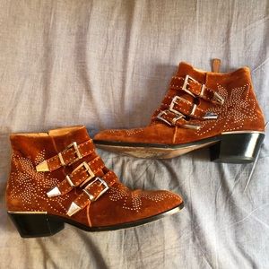 Chloe Susanna Boots Velvet 37 1/2